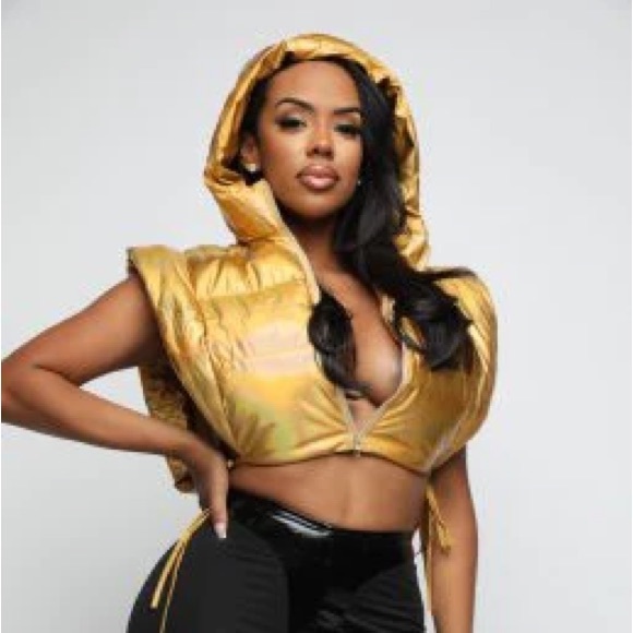 •Galactic Snow Girl• Puffer Vest Hoodie - Picture 2 of 4